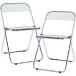 [en. casa] - lot de 2 chaises pliantes pornainen 74 x 46 x 47 cm transparent