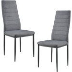 Lot de 2 chaises de salle � manger lidk�ping 96 x 43 x 52cm gris [en. casa]
