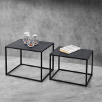 [en. casa] - lot de 2 tables basses mandal rectangulaires m�tal noir mat