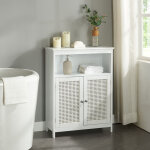 [en. casa] - armoire basse de salle de bain karlsy avec 2 portes mdf pvc 80 x 60 x 28 cm blanc