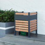 [en. casa] - cache - poubelle uusikaupunki acier galvanis 120 x 91 x 91 cm anthracite effet bois
