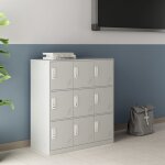 [en. casa] - casier mtallique rautavaara avec 9 portes acier laqu 100 x 90 x 40 cm gris clair