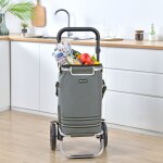 [en. casa] - chariot de courses namborn pliable gris fonc