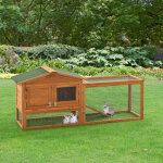 [en. casa] - clapier oberursel  deux niveaux 68 x 156 x 52 cm sapin naturel