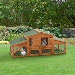 [en. casa] - clapier schmitten  deux niveaux 72 x 180 x 62 cm sapin naturel