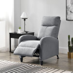 [en. casa] - fauteuil relaxant bregenz inclinable et repose - pieds textile gris clair