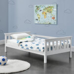 [en. casa] - lit d'enfant design nuuk en pin 160 x 80 cm blanc mat laqu