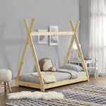 [en. casa] - lit de tipi pour enfant onejda bois naturel 160 x 80 cm