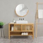 [en. casa] - meuble sous lavabo hvaler bambou 60 x 100 x 45 cm naturel