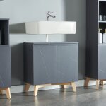 Meuble sous lavabo overath 60 x 60 x 30 cm gris naturel [en. casa]