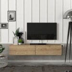 [en. casa] - meuble tv toivakka 135 x 31 x 25 cm effet chne