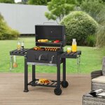 Casa. pro - chariot de barbecue au charbon de bois arnad 105 x 135 x 48 cm noir
