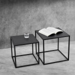 Lot de 2 tables basses morsum forme carr� noir mat [en. casa]