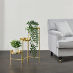 [en. casa] - support de plante ( 3 cache - pots) kallo mtal laiton