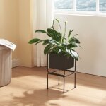 [en. casa] - support pour plantes sveio m�tal 36 x 20 x 20 cm noir