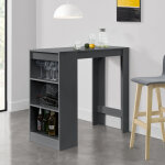 [en. casa] - table de bar kouvola 110 x 50 x 103 cm gris fonc�
