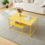 [en. casa] - table basse solund du salon rectangulaire 45 x 90 x 60 cm jaune