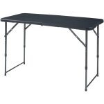 [en. casa] - table de camping pliante adelfia  hauteur rglable 120 x 60 cm noir