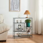 [en. casa] - table console beesel mtal 66 x 60 x 20 cm noir