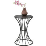 [en. casa] - table basse en forme sablier 55, 5 x 37, 5 cm noir