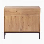 Calicosy - buffet 2 portes 2 tiroirs d�cor ch�ne l90 x h80 cm - lenny