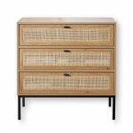 Calicosy - commode 3 tiroirs façade rotin l80 x p39 cm - jaya Calicosy - commode 3 tiroirs façade rotin l80 x p39 cm - jaya