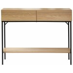 Calicosy - console 2 tiroirs 1 tablette décor bois - l100cm Calicosy - console 2 tiroirs 1 tablette décor bois - l100cm