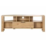 Calicosy - meuble tv d'angle 1 tiroir dcor chne - l120 cm