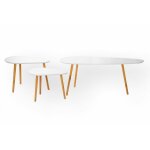 Calicosy - set de 3 tables gigognes blanc et bois Calicosy - set de 3 tables gigognes blanc et bois