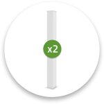 Casanoov - lot de 2 poteaux eifel 15x15 en alu h. 190cm - blanc mat