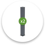 Lot de 2 poteaux eifel 20x20 en alu h. 190cm - gris anthracite