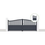 Casanoov - pack portail battant 340x140cm meije + portillon 1m meije h. 140cm gris