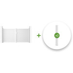 Casanoov - pack portail battant eiger 300x160cm + 2 poteaux eifel h. 190cm blanc