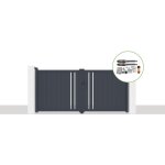 Casanoov - pack portail battant lectrique giona 300x140cm gris + motorisation tanker b700