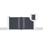 Casanoov - pack portail battant giona 300x160cm + portillon giona h. 160cm gris
