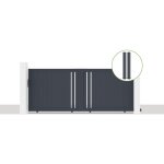Casanoov - pack portail coulissant 350x140cm giona + 2 poteaux eifel h. 166cm gris Casanoov - pack portail coulissant 350x140cm giona + 2 poteaux eifel h. 166cm gris