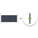 Casanoov - pack portail coulissant eiger 300x140cm + 2 poteaux eifel h. 166cm gris