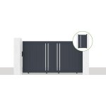Casanoov - pack portail coulissant giona 300x160cm + portillon giona h. 160cm gris