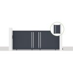 Casanoov - pack portail coulissant giona 350x140cm + portillon giona h. 1, 4m gris