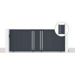 Casanoov - pack portail coulissant giona 400x160cm + portillon giona h. 160cm gris