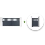 Pack portail coulissant santis 300x140cm + portillon santis 100x140cm gris