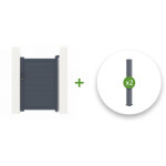 Casanoov - pack portillon aluminium eiger 100x140cm + 2 poteaux h. 166cm gris