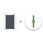 Casanoov - pack portillon aluminium eiger 100x180cm + 2 poteaux h. 190cm gris