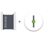 Casanoov - pack portillon aluminium sunny 100x140cm + 2 poteaux h. 166cm gris