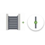 Casanoov - pack portillon aluminium vogel 100x140cm + 2 poteaux h. 166cm gris