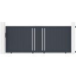 Casanoov - portail aluminium coulissant 3, 5m giona 350x140cm gris