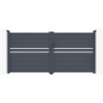 Casanoov - portail battant 3m cimone h. 140 aluminium gris