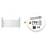 Portail battant �lectrique eiger 300x140cm blanc + motorisation tanker b250