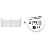 Casanoov - portail battant �lectrique vogel 300x120cm blanc + motorisation tanker b250