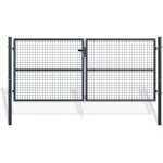 Casanoov ? portail battant grillag� 300x130cm ? acier galvanis� ? maille 50x50mm ? design r�versible ...